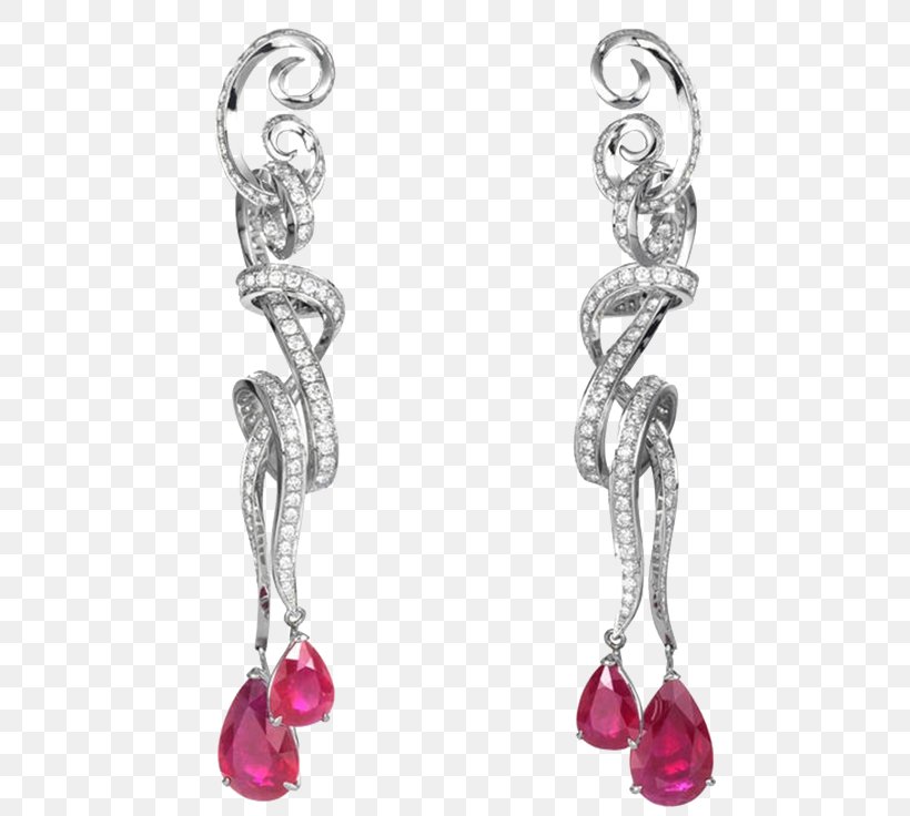 Earring Ruby Jewellery Red Designer, PNG, 550x736px, Earring, Body Jewelry, Chopard, Designer, Diamond Download Free
