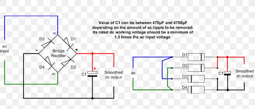 Ripple Rectifier Direct Current Alternating Current Electrical Network, PNG, 1001x430px, Ripple, Alternating Current, Area, Bridge Circuit, Capacitor Download Free