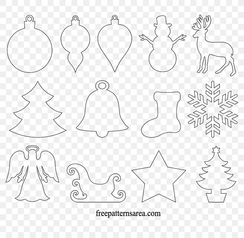 Christmas Ornament Christmas Decoration Pattern, PNG, 800x800px, Christmas Ornament, Area, Black And White, Christmas, Christmas Decoration Download Free