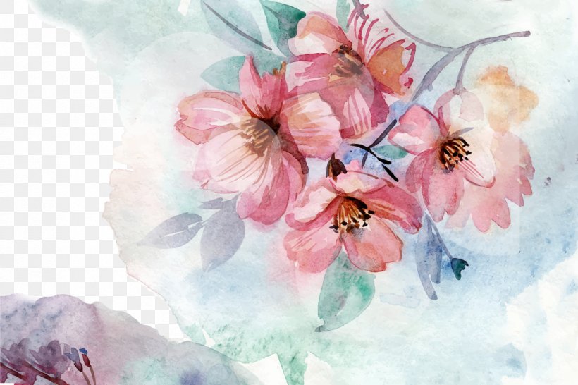 Paper Watercolour Flowers Watercolor Painting Wall Decal, PNG, 1200x800px, Paper, Artwork, Blossom, Book, Branch Download Free