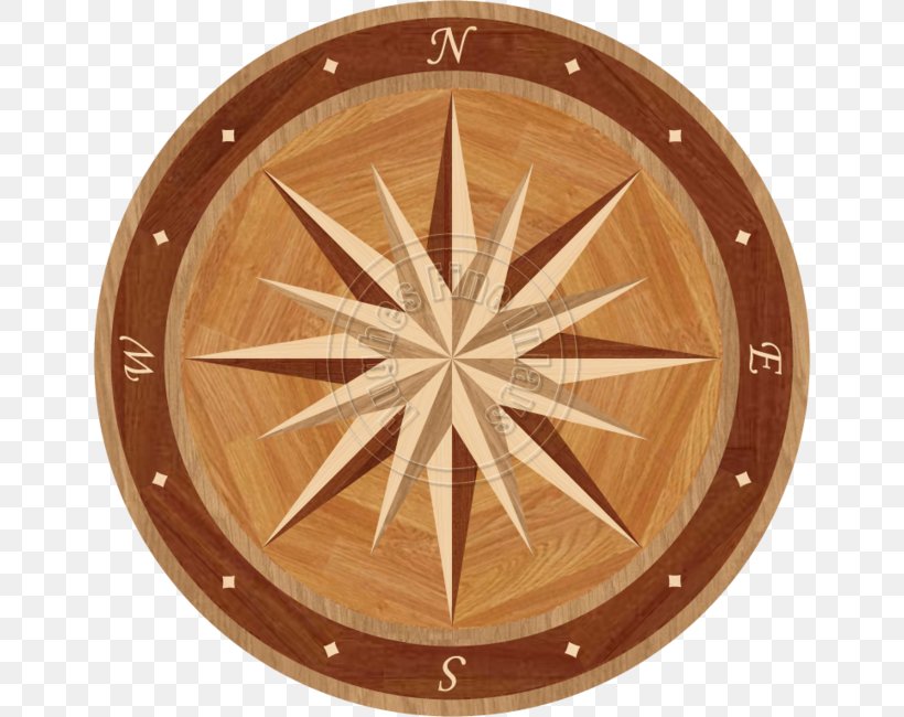 Inlay Product World Wood Compass Rose Marquetry, PNG, 650x650px, Inlay Product World, Compas, Compass, Compass Rose, Floor Download Free
