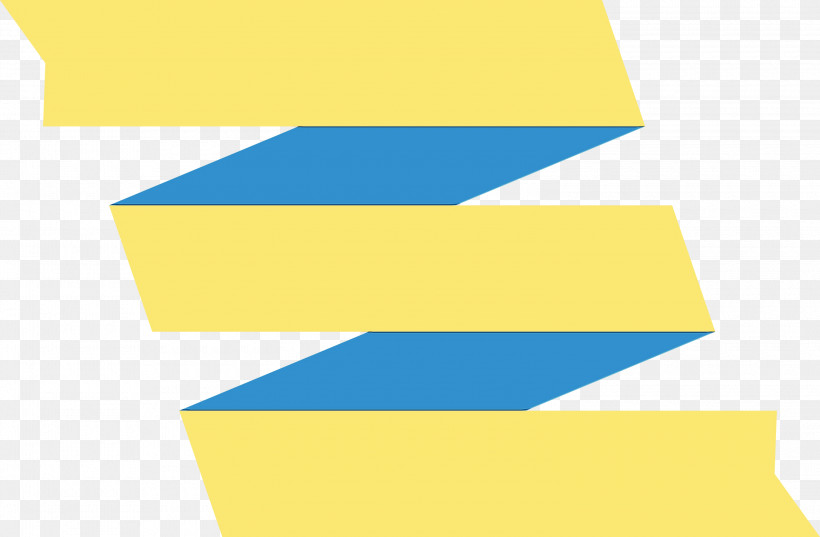 Yellow Blue Line Font, PNG, 3000x1967px, Ribbon, Blue, Line, Multiple Ribbon, Paint Download Free