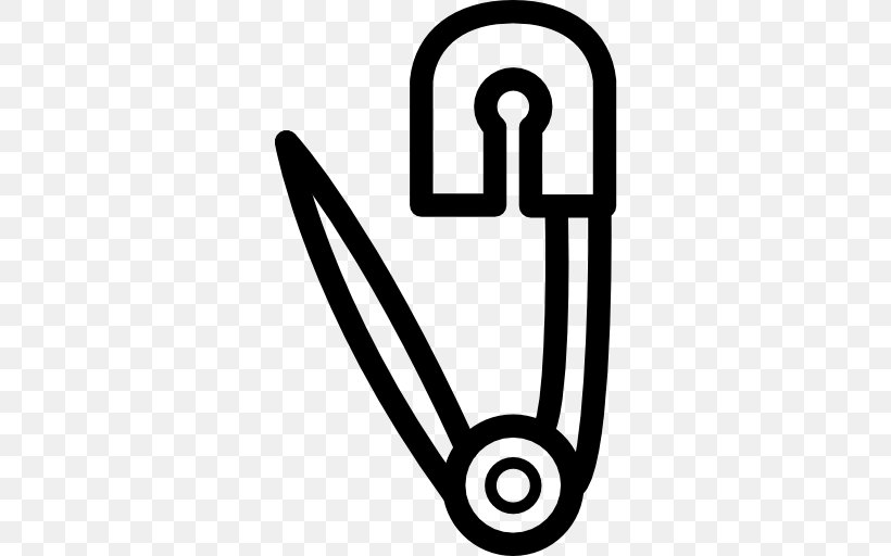 Pin, PNG, 512x512px, Safety Pin, Area, Black And White, Pin, Symbol Download Free