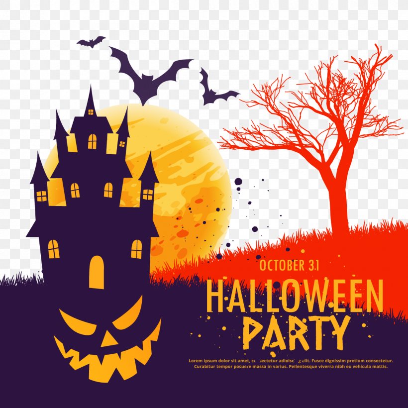 Vector Halloween Castle, PNG, 1200x1200px, Halloween, Advertising, Art, Brand, Haunted Attraction Download Free