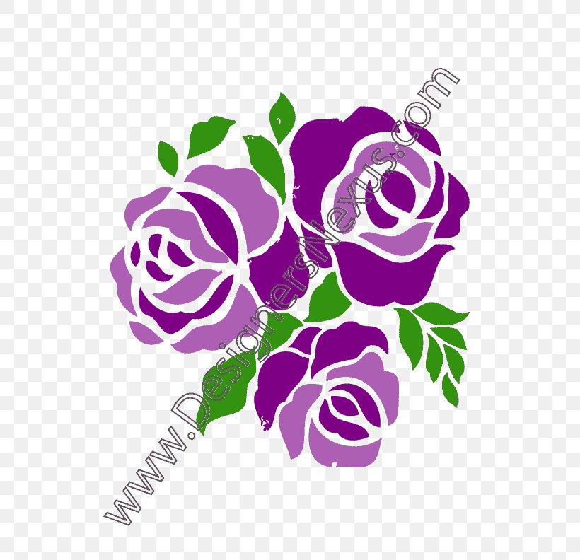 purple cartoon rose