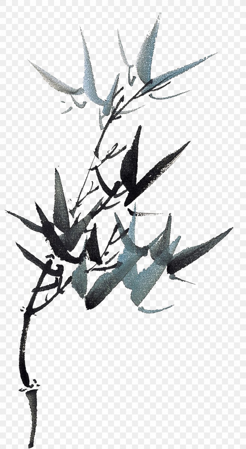 Bamboo Ink Wash Painting Inkstick, PNG, 1195x2180px, Bamboo, Art, Black And White, Branch, Chinese Painting Download Free