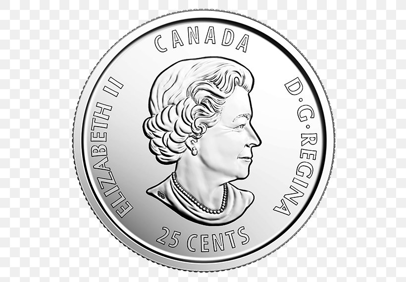 Coin Wrapper Canada Quarter Cent, PNG, 570x570px, Coin, Black And White, Canada, Canadian Dollar, Cent Download Free
