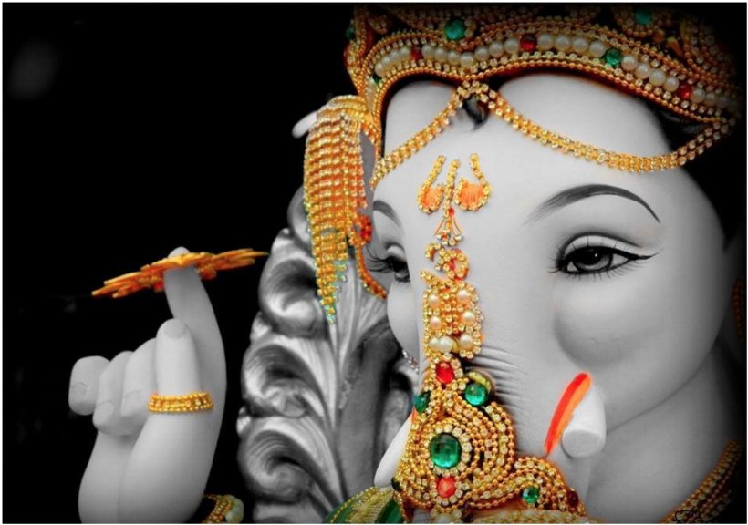 Ganesha Lalbaugcha Raja Ganesh Chaturthi Happiness, PNG, 1286x904px, Ganesha, Aarti, Bhadra, Blessing, Chaturthi Download Free