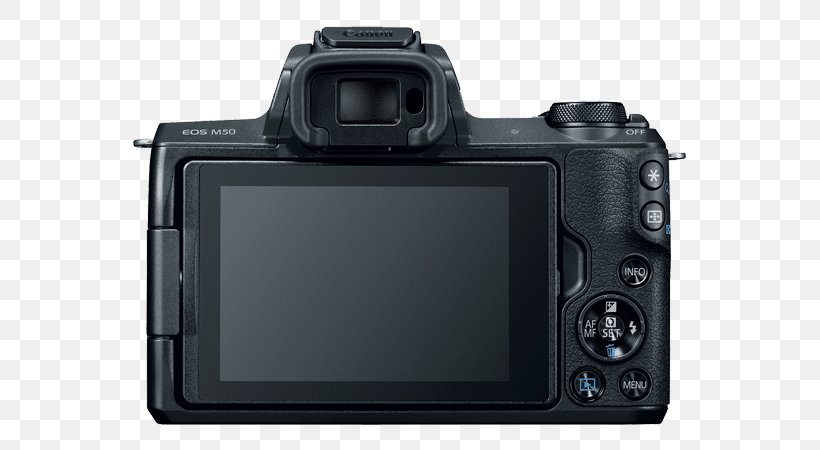 Canon EOS M50 Canon EOS M6 Mirrorless Interchangeable-lens Camera, PNG, 675x450px, 4k Resolution, Canon Eos M50, Active Pixel Sensor, Apsc, Camera Download Free