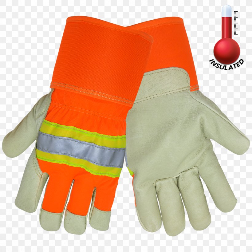 Glove High-visibility Clothing Personal Protective Equipment Retroreflective Sheeting Leather, PNG, 1000x1000px, Glove, Artificial Leather, Clothing, Coat, Cuff Download Free