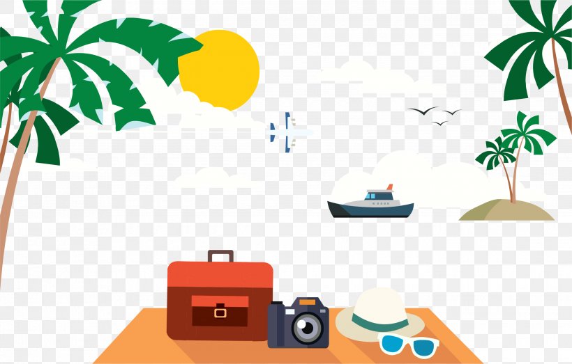 Beach Poster Illustration, PNG, 2685x1713px, Beach, Area, Brand, Creative Market, Flat Design Download Free