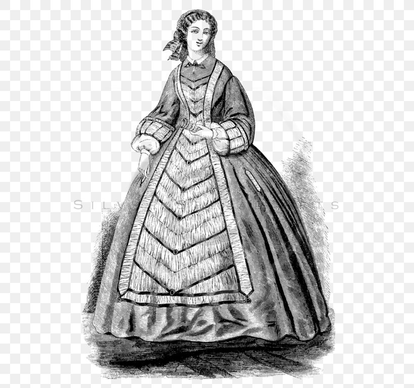 Black And White Gown Vintage Clothing Sketch, PNG, 545x768px, Black And White, Artwork, Clothing, Costume, Costume Design Download Free