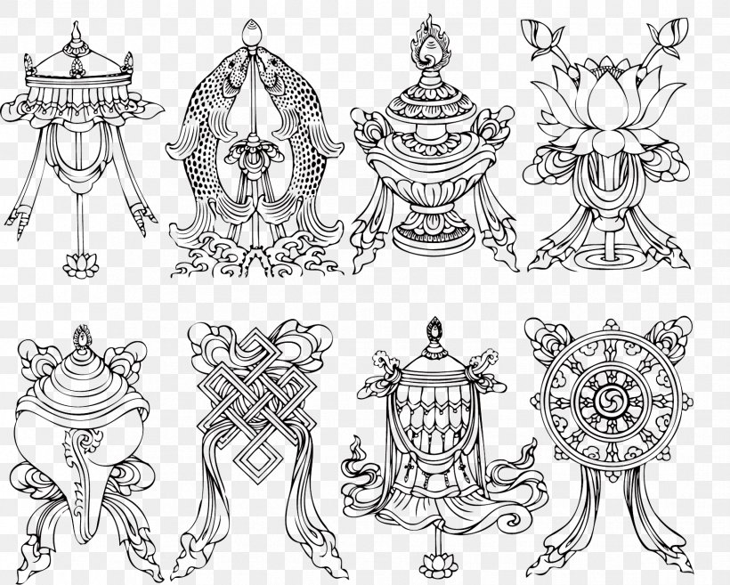 Buddhist Symbolism Buddhism Tattoo Ashtamangala, PNG, 1731x1389px, Symbol, Artwork, Ashtamangala, Black And White, Body Jewelry Download Free