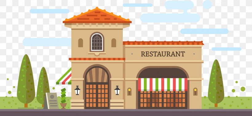 Cafe Restaurant Building Pizza, PNG, 1667x770px, Italian Cuisine, Area, Brand, Building, Cafe Download Free
