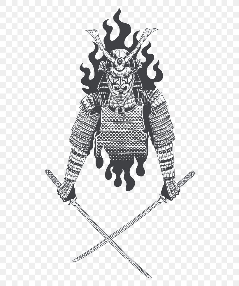 Samurai Katana Sword Japanese Armour Illustration, PNG, 600x979px, Samurai, Armour, Art, Black And White, Fictional Character Download Free