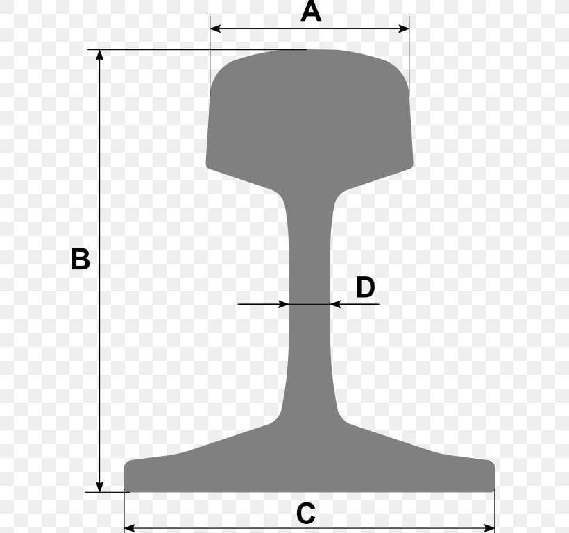 Rail Transport Trolley Rail Profile Train Skinneprofil, PNG, 612x768px, Rail Transport, Area, Black And White, Cross Section, Diagram Download Free