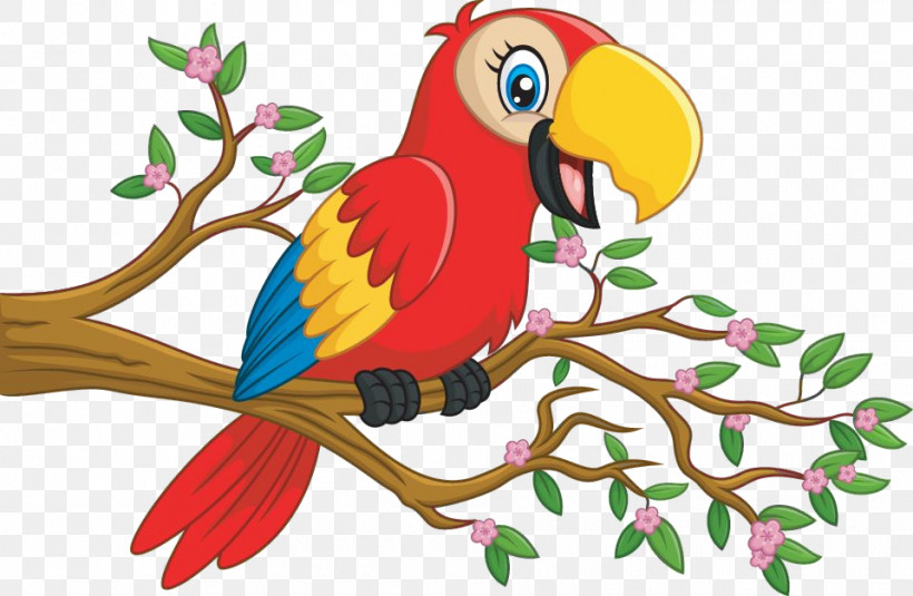 Bird Macaw Parrot Branch Beak, PNG, 960x627px, Bird, Animal Figure, Beak, Branch, Macaw Download Free