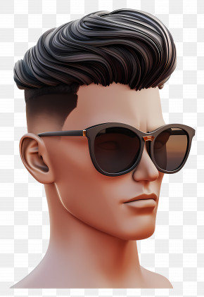 Low Fade Haircut - Stylish Man With Sunglasses And Modern Hairstyle PNG