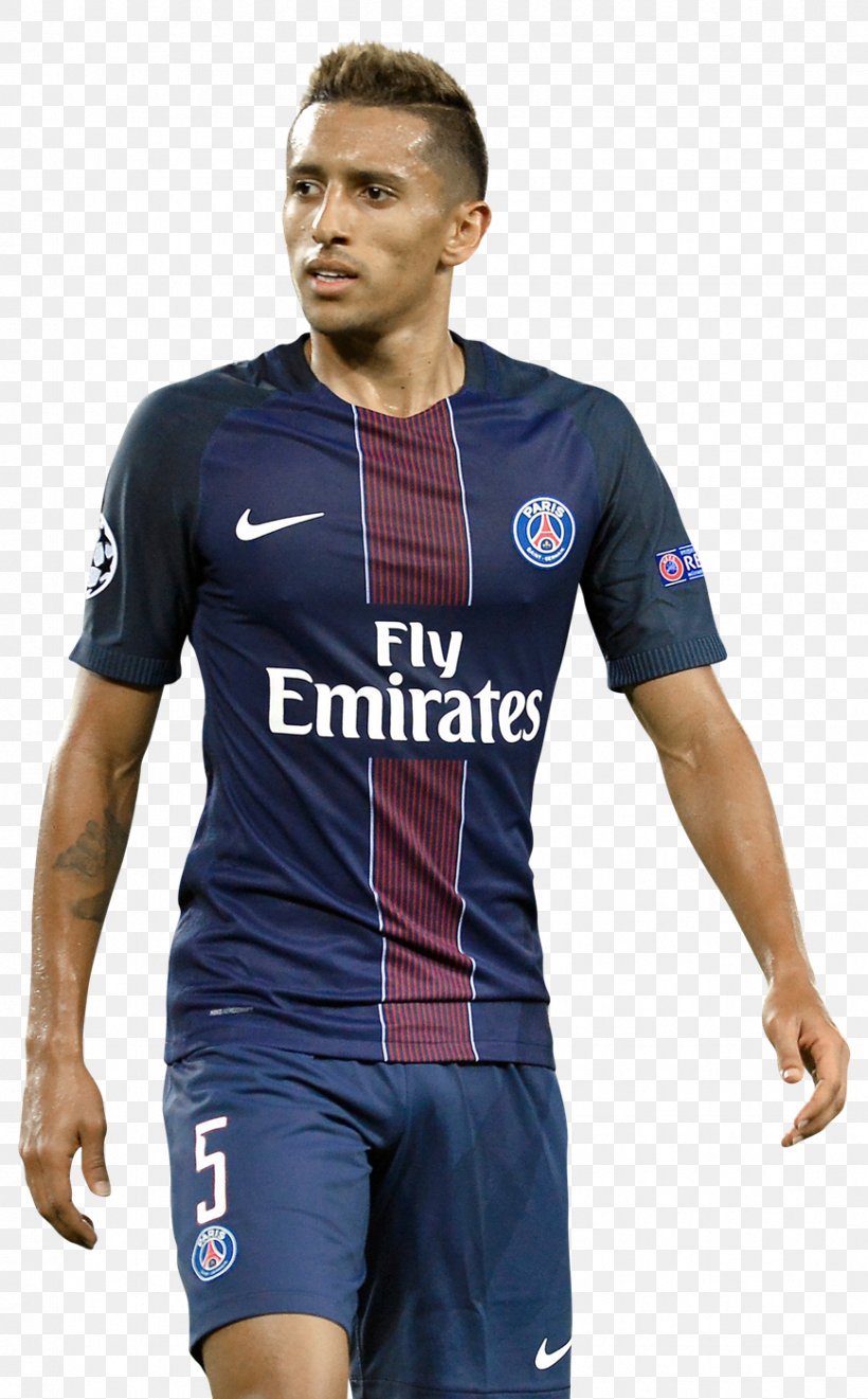 Marquinhos Jersey Paris Saint-Germain F.C. T-shirt Soccer Player, PNG, 869x1400px, Marquinhos, Blue, Clothing, Football, Jersey Download Free