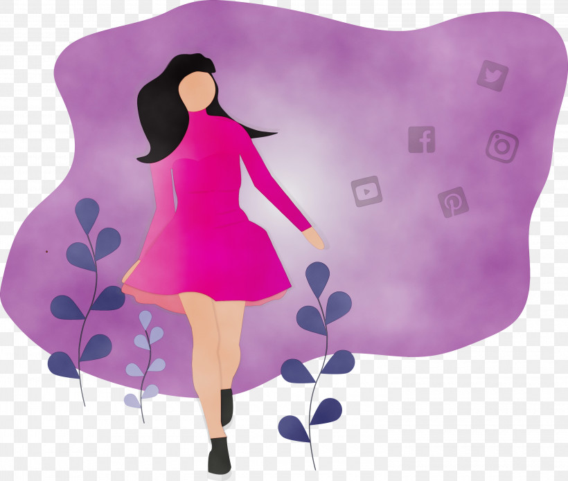 Violet Pink Purple Cartoon Heart, PNG, 3000x2546px, Girl, Cartoon, Heart, Magenta, Paint Download Free
