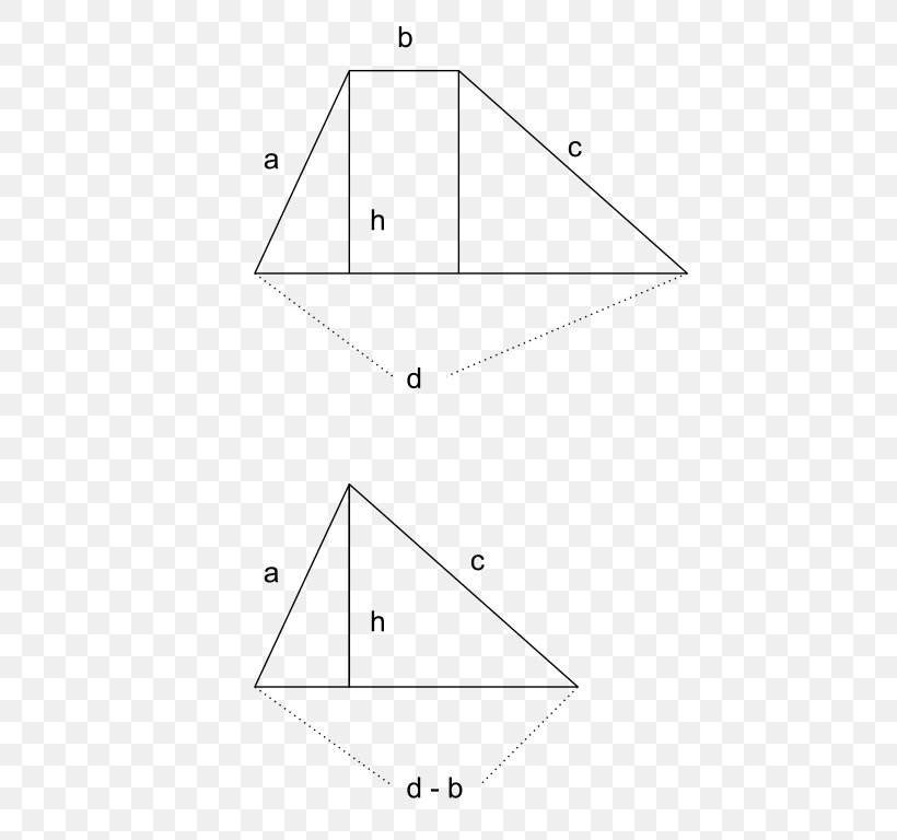 Length Right Triangle Trapezoid, PNG, 504x768px, Length, Area, Black And White, Diagram, Height Download Free