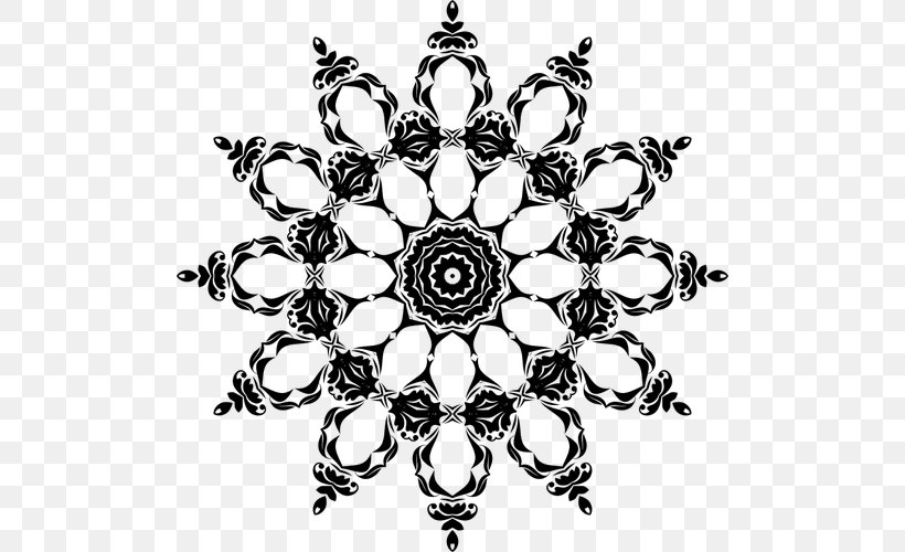 Black And White Floral Design Decorative Arts Ornament, PNG, 500x500px, Black And White, Art, Black, Decorative Arts, Drawing Download Free
