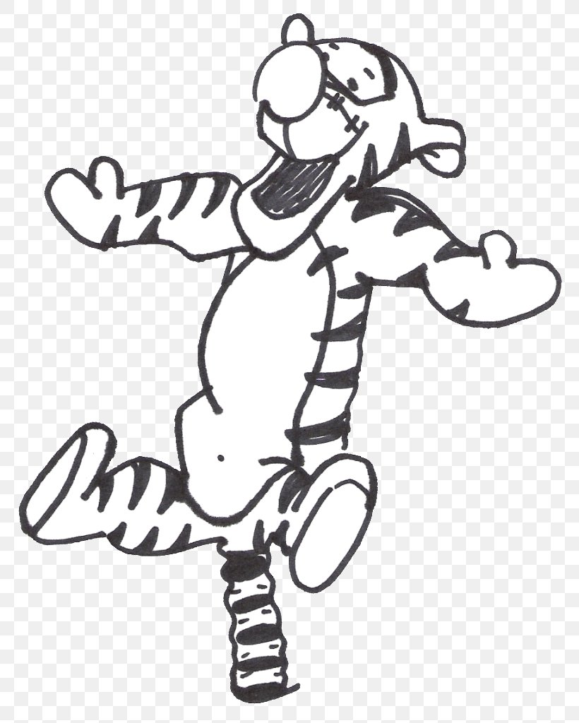 Tigger Winnie-the-Pooh Roo Black And White, PNG, 819x1024px, Watercolor, Cartoon, Flower, Frame, Heart Download Free