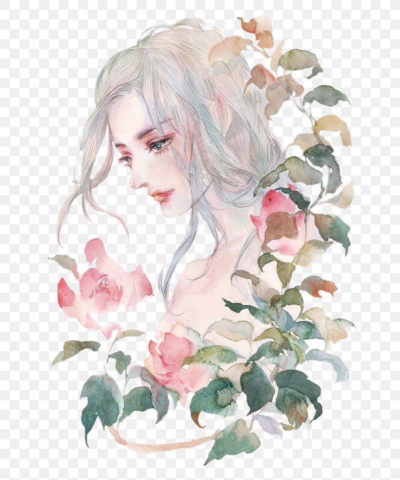 Avatar Sina Weibo, PNG, 706x984px, Watercolor, Cartoon, Flower, Frame, Heart Download Free