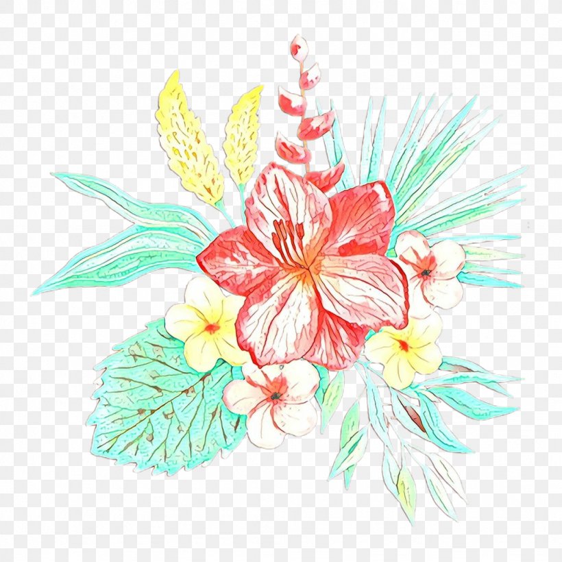 Floral Design, PNG, 1024x1024px, Cartoon, Cut Flowers, Floral Design, Flower, Hawaiian Hibiscus Download Free