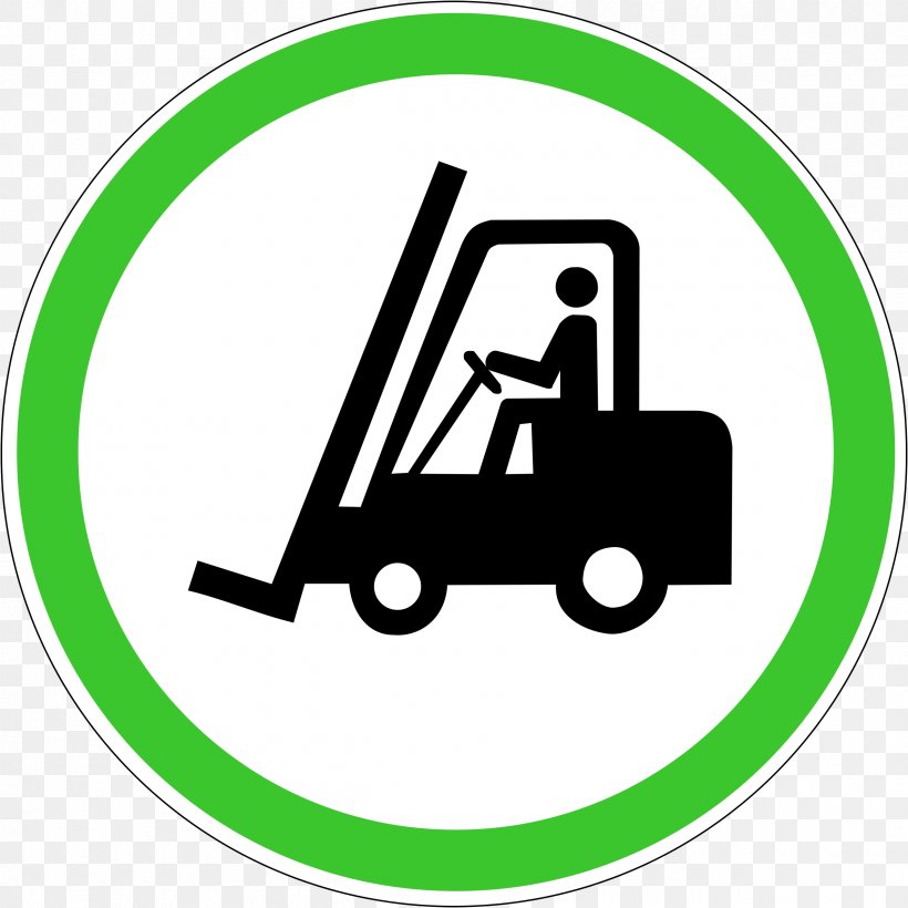 Forklift Powered Industrial Trucks Warning Sign Sticker Label, PNG, 2400x2400px, Forklift, Area, Brand, Green, Information Sign Download Free