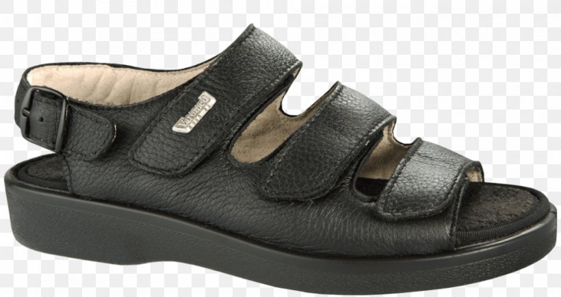 Sandal Slip-on Shoe Unisex Halbschuh, PNG, 990x525px, Sandal, Artificial Leather, Black, Black M, Brand Download Free