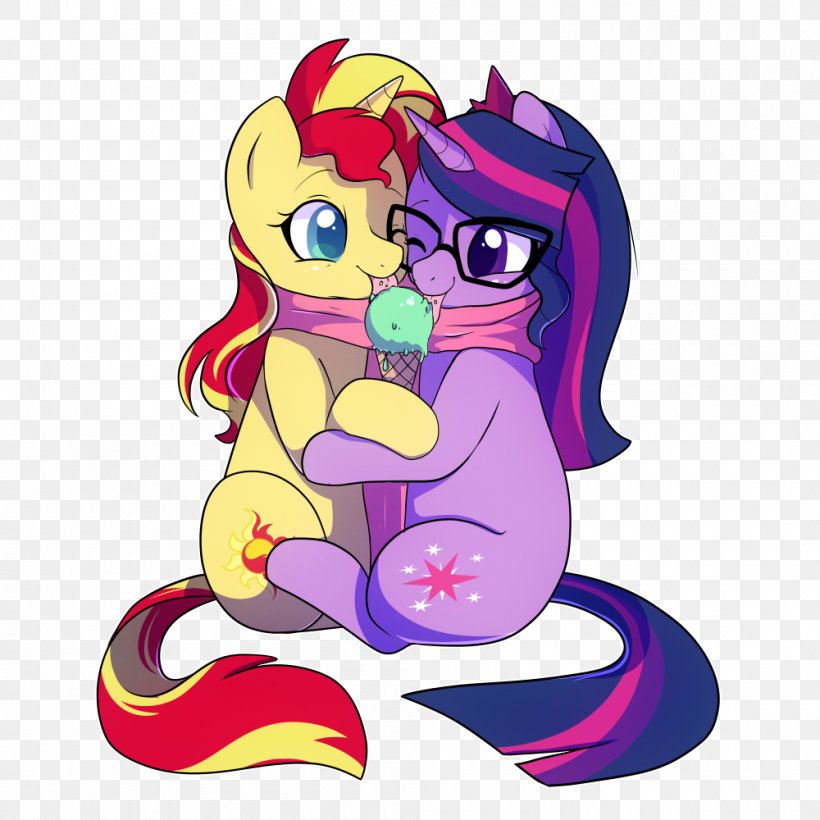 Twilight Sparkle Sunset Shimmer My Little Pony Horse, PNG, 1000x1000px, Watercolor, Cartoon, Flower, Frame, Heart Download Free