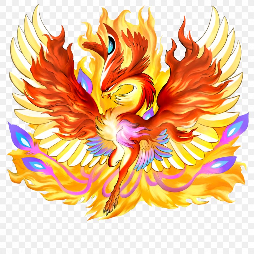 Phoenix Ikki Firebird Symbol Mythology, PNG, 1000x1000px, Phoenix, Art, Fictional Character, Firebird, Flower Download Free