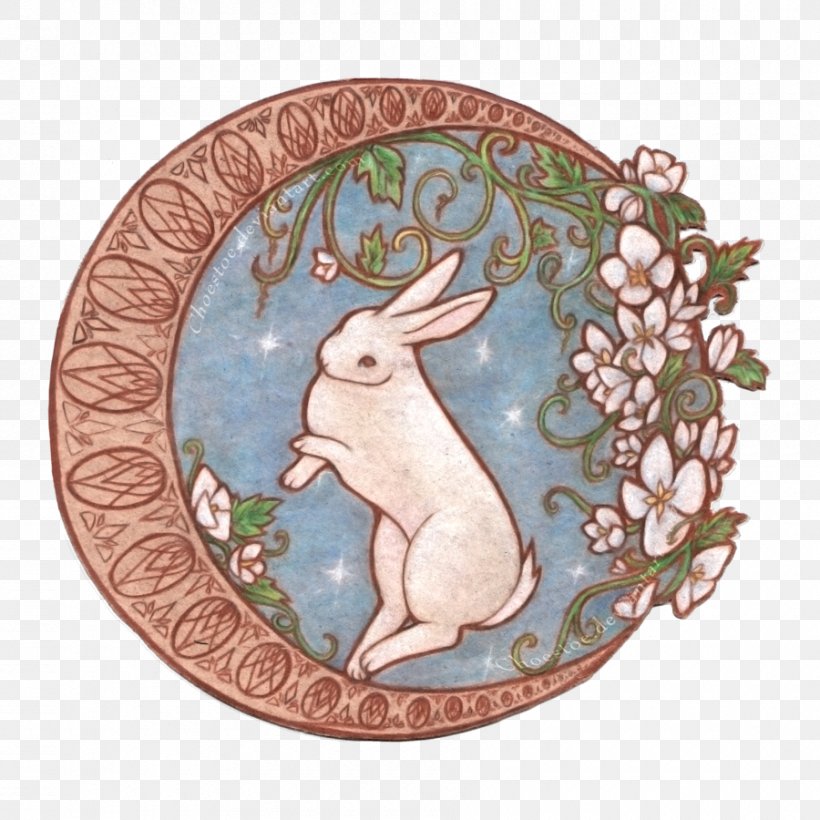 Moon Rabbit Easter Bunny Chang'e, PNG, 900x900px, Moon Rabbit, Art, Cage, Chang E, Dishware Download Free