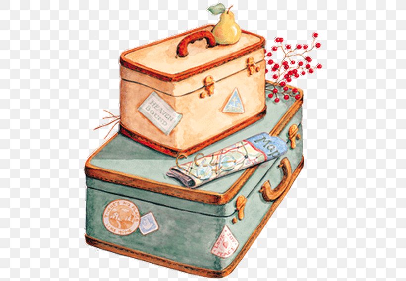 Baggage Suitcase Watercolor Painting Travel Trunk, PNG, 500x567px, Baggage, Bag, Bag Tag, Box, Cake Download Free