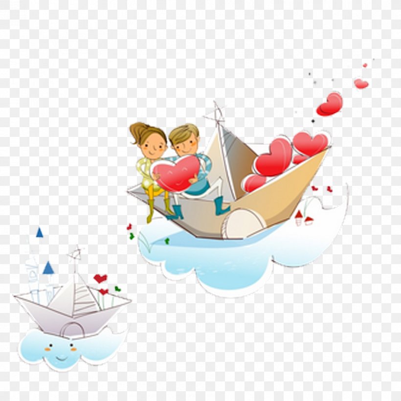 Cartoon Illustration, PNG, 945x945px, Cartoon, Art, Boat, Couple, Falling In Love Download Free