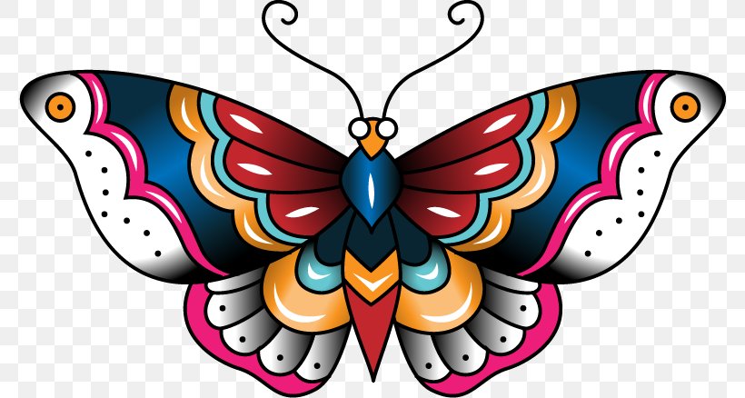 Butterfly Old School (tattoo) Drawing Flash, PNG, 778x438px, Butterfly, Art, Arthropod, Brush Footed Butterfly, Drawing Download Free