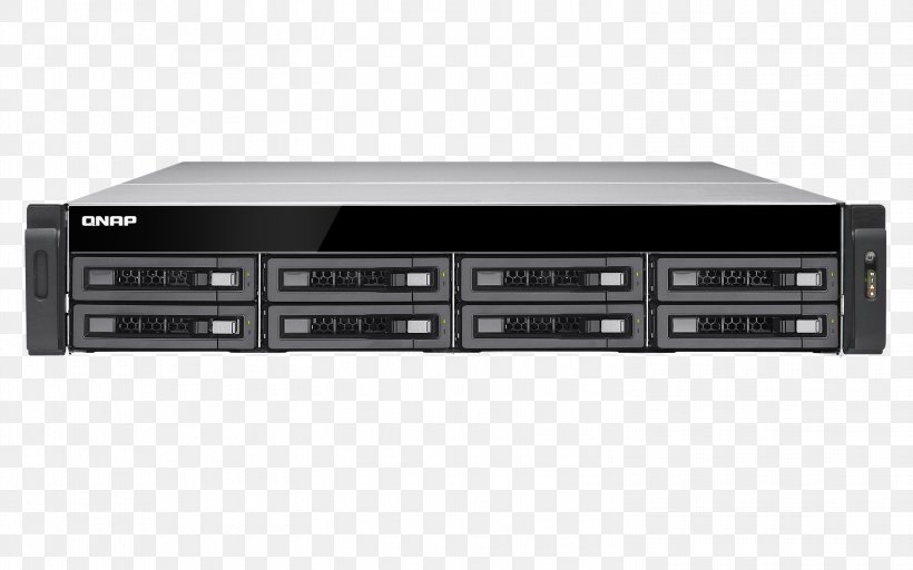 QNAP Systems, Inc. Network Storage Systems Serial ATA 277 QNAP TS-EC880U-E3-4GE-R2 Serial Attached SCSI, PNG, 3000x1875px, 10 Gigabit Ethernet, 19inch Rack, Qnap Systems Inc, Audio Receiver, Computer Servers Download Free