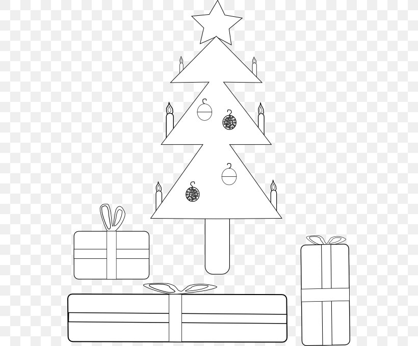 Paper Point Triangle Christmas Tree, PNG, 555x679px, Paper, Area, Black And White, Christmas, Christmas Decoration Download Free