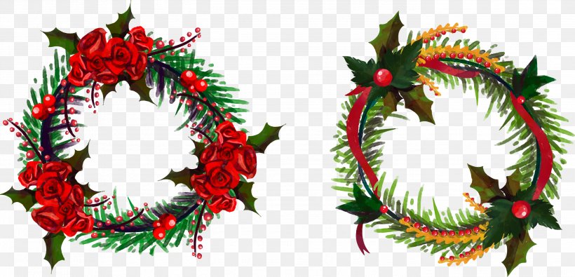 Wreath Garland Euclidean Vector, PNG, 2791x1345px, Wreath, Christmas, Christmas Decoration, Christmas Ornament, Conifer Download Free