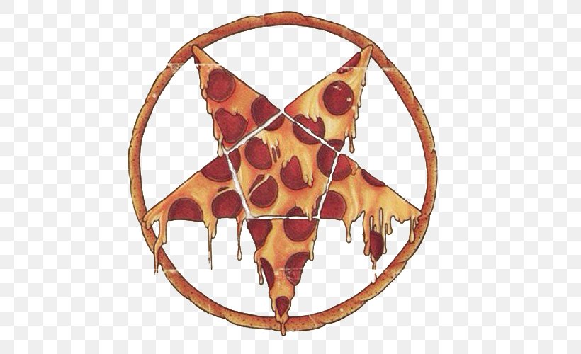 Pizza Pentagram Papa John's Pepperoni Marinara Sauce, PNG, 500x500px, Pizza, Baphomet, Food, Invertebrate, Marinara Sauce Download Free