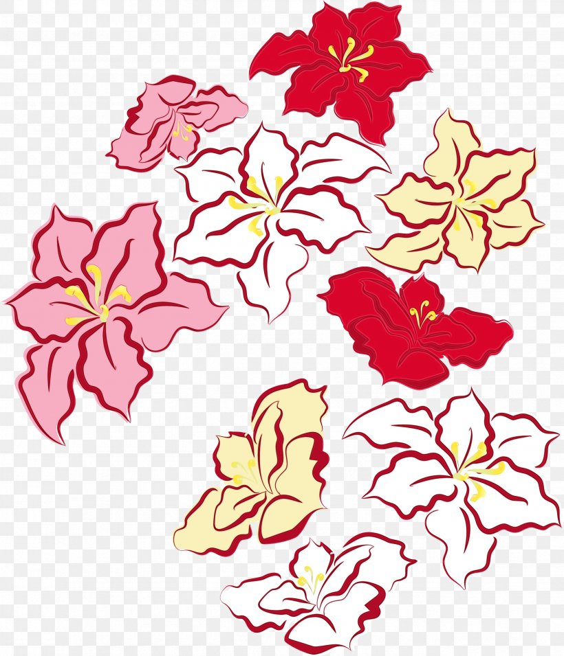 Red Pink Petal Flower Plant, PNG, 2575x3000px, Watercolor, Flower, Leaf, Paint, Pedicel Download Free