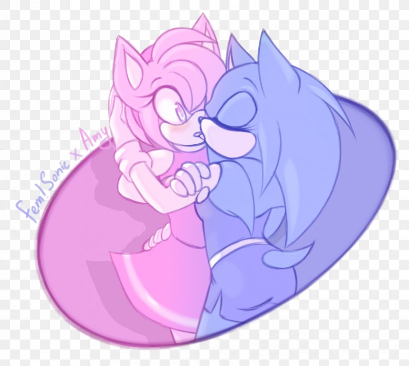 Amy Rose Tails Sonic The Hedgehog Eskimo Kissing, PNG, 1325x1185px, Watercolor, Cartoon, Flower, Frame, Heart Download Free