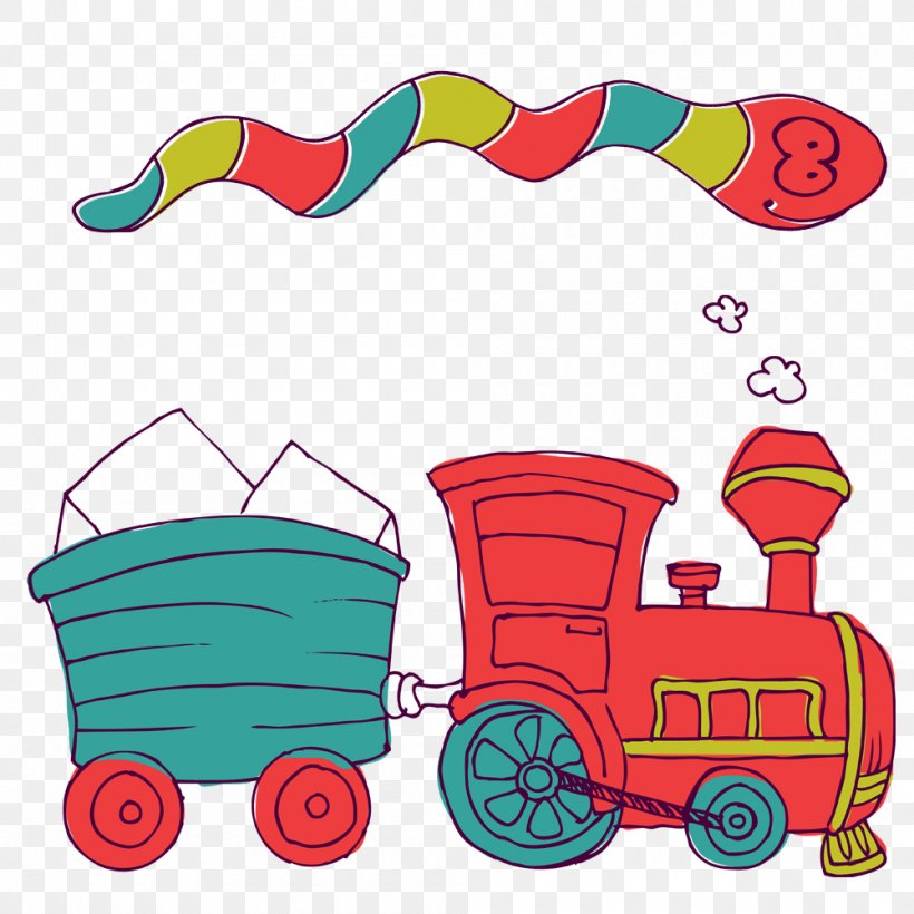 Train Rail Transport Image Vector Graphics, PNG, 1000x1000px, Train, Area, Artwork, Cartoon, Drawing Download Free