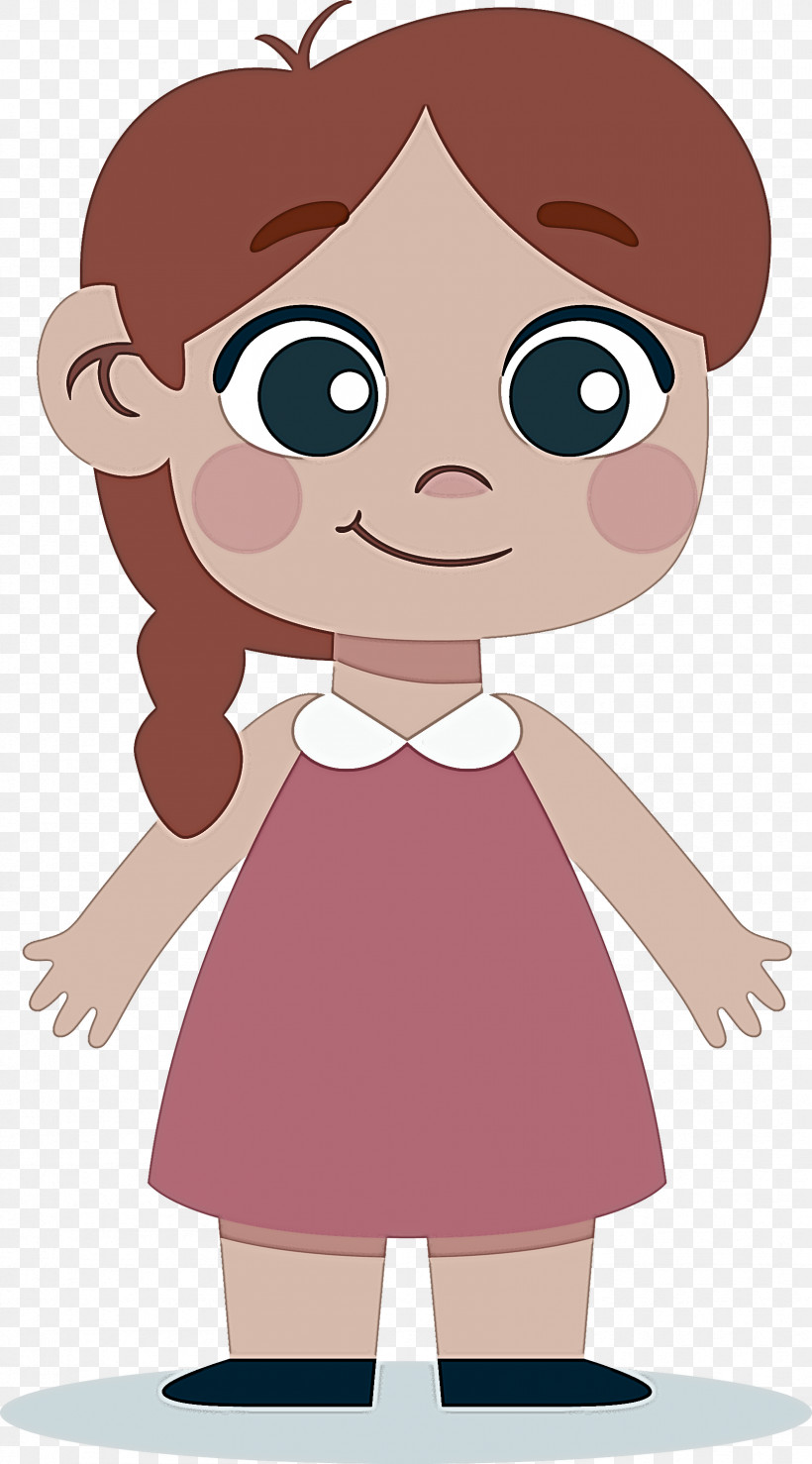 Cartoon Cheek Animation Toddler Child, PNG, 1664x3000px, Cute Girl, Animation, Brown Hair, Cartoon, Cartoon Girl Download Free