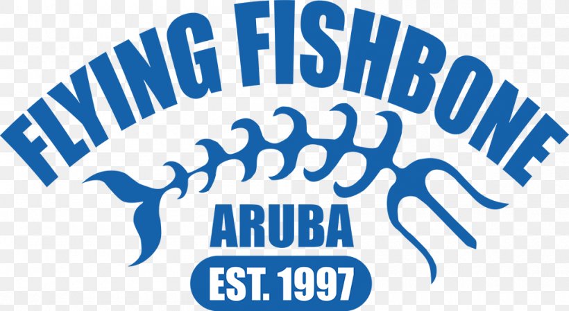Flying Fishbone Restaurant Menu Seafood Logo, PNG, 1000x548px, Restaurant, Amenity, Area, Aruba, Blue Download Free