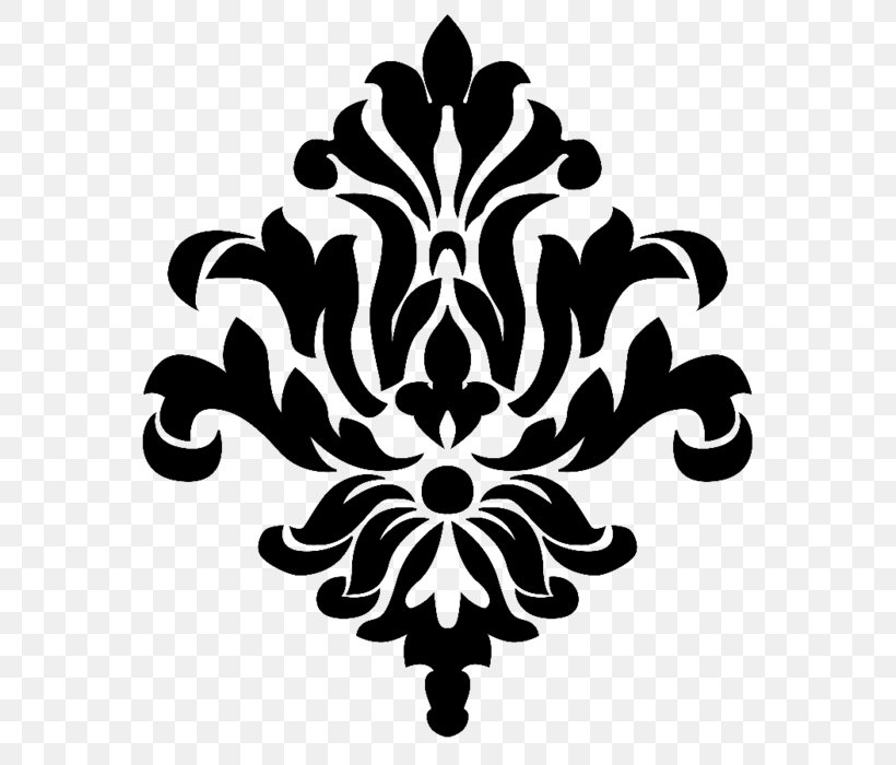 Damask Paisley Pattern, PNG, 700x700px, Damask, Black And White, Computer, Decal, Flora Download Free