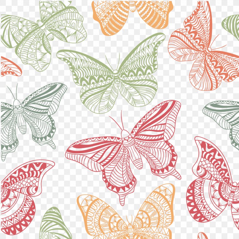 Butterfly Euclidean Vector Painting Pattern, PNG, 1500x1500px, Butterfly, Art, Butterflies And Moths, Insect, Invertebrate Download Free