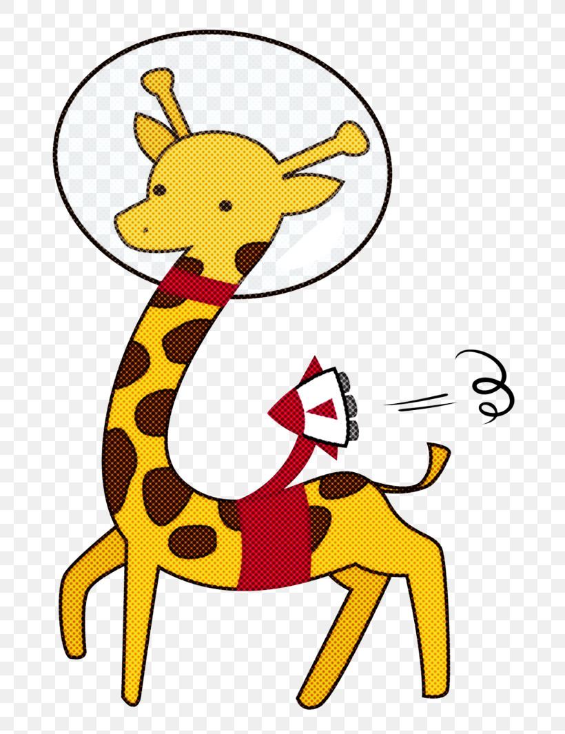 Giraffe Giraffidae Cartoon Yellow Line, PNG, 750x1065px, Giraffe, Animal Figure, Cartoon, Giraffidae, Line Download Free