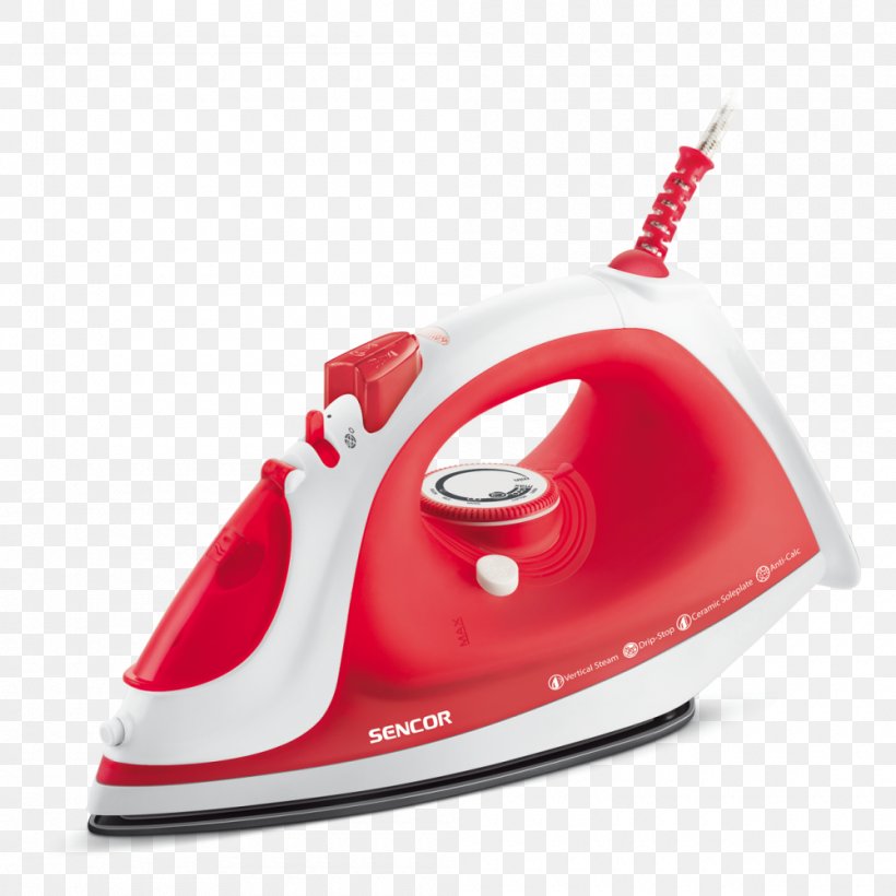 Clothes Iron Sencor Ironing Home Appliance Steam, PNG, 1000x1000px, Clothes Iron, Blender, Cooking Ranges, Electricity, Hardware Download Free